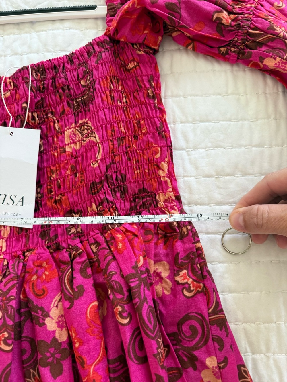 Misa Los Angeles Zadie Pink Smocked floral mini dress, size XS - Picture 12 of 12